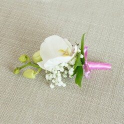 WHITE ORCHID GROOM BOUTONNIERE